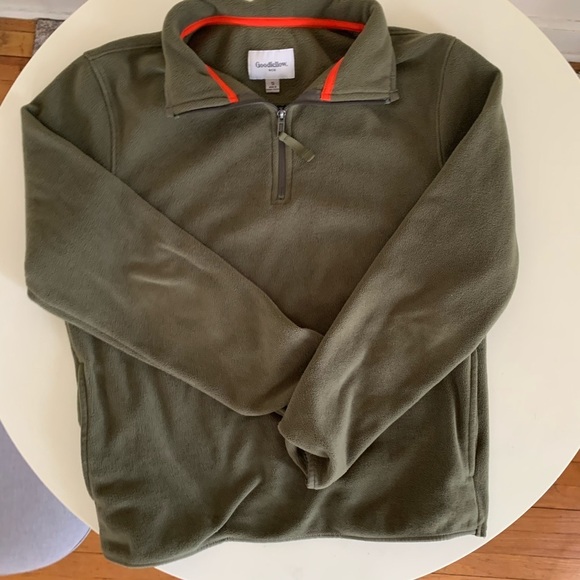 Goodfellow & Co Fleece 1/2 Zip Sweater Green Men’s Size Small - Picture 1 of 6